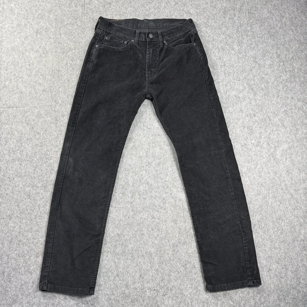 Levi's 505 Corduroy Pants‎ Mens 32x30 Black Straight Fit Casual Red Tab Stretch